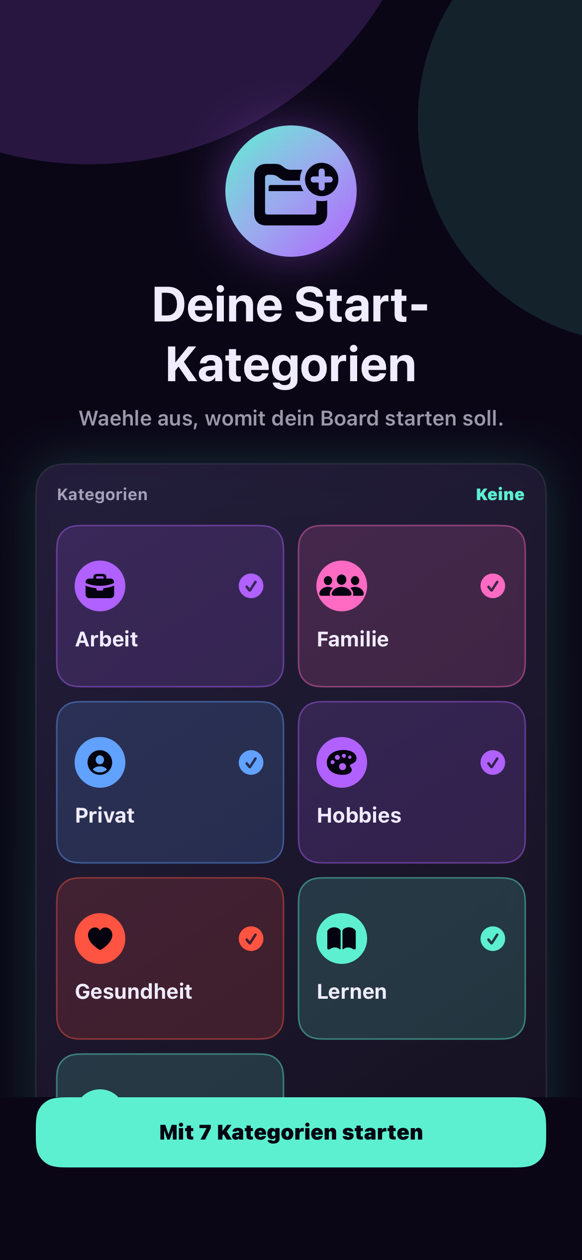 Custom categories for your board
